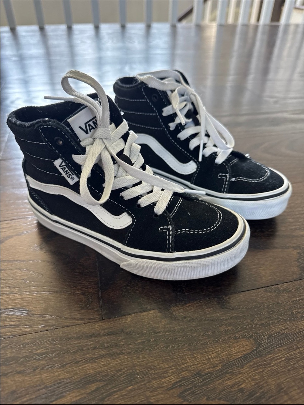 Vans Little Kids' Sk8-Hi Black/White High-Top Sneakers 13